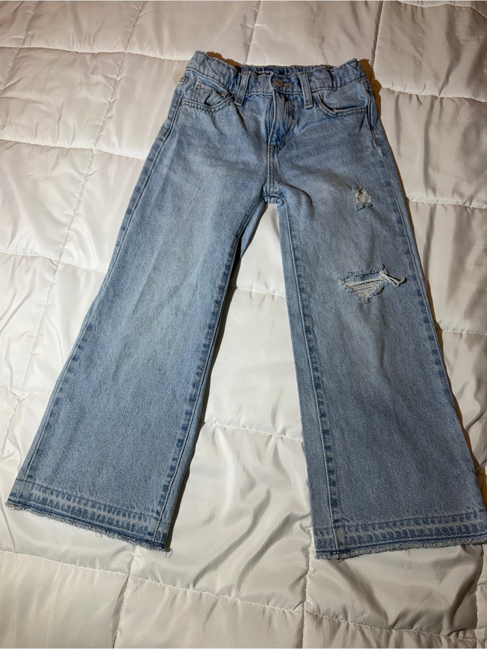 Old Navy Girls Size 8 High Rise Baggy Wide Leg Distressed Jeans